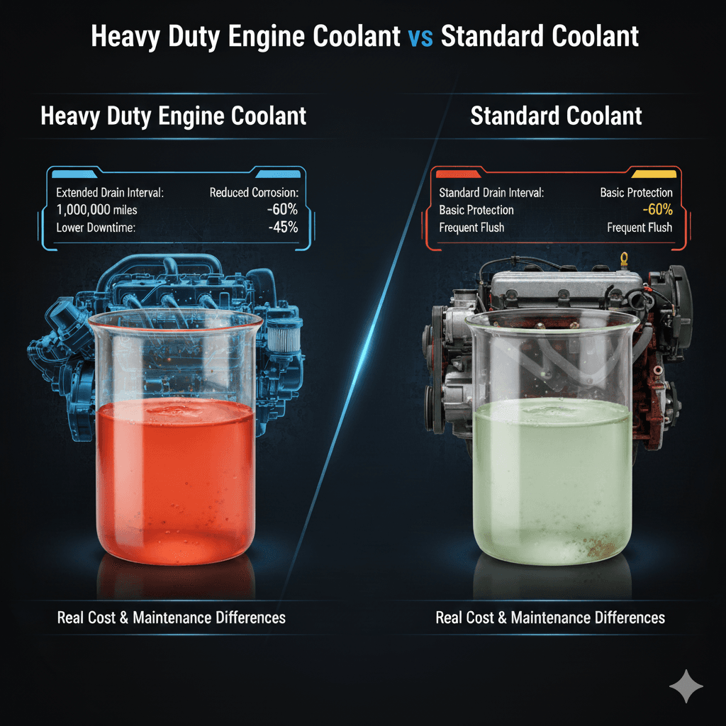 Heavy Duty Engine Coolant vs Standard Coolant: Real Cost and Maintenance Differences
